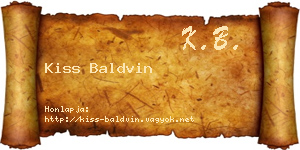 Kiss Baldvin névjegykártya